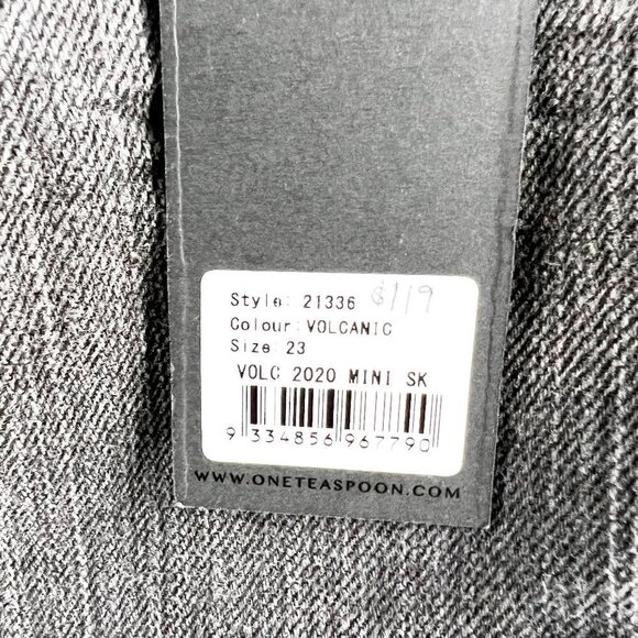 ✅ NWT ONE TEASPOON BLACK VOLCANIC DENIM MINI SKIRT SIZE 23 - Picture 3 of 7